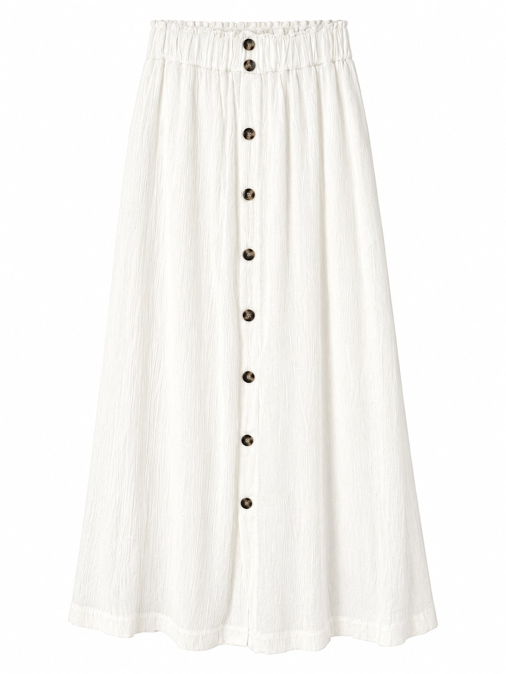 NY Collection white Button-Front Midi Skirt